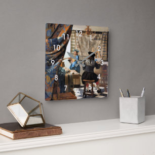Horloge Carrée Vermeer - L'Art de la Peinture