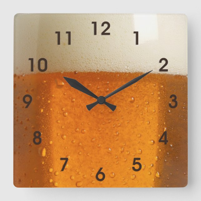 Horloge Carrée Verre de bière (Recto)