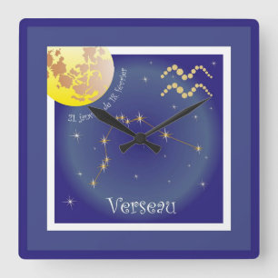 Horloge Carrée Verseau 21 janvier au 18 février février Uhr