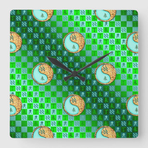 Horloge Carrée Verseau & Chèvre de Feu