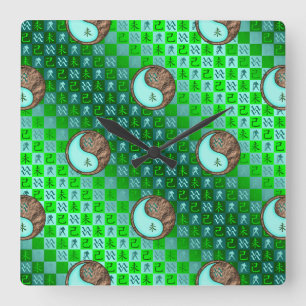 Horloge Carrée Verseau & Chèvre de Terre