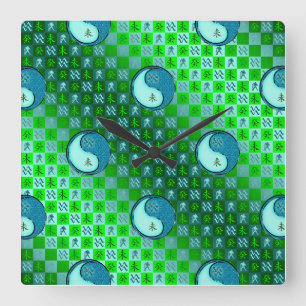 Horloge Carrée Verseau & Chèvre d'eau