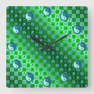 Horloge Carrée Verseau & Chèvre d'eau