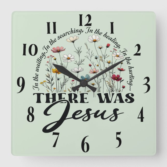 Horloge Carrée Verset biblique chrétienne inspirant (Recto)
