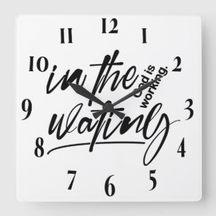Horloge Carrée Verset biblique chrétienne inspirant