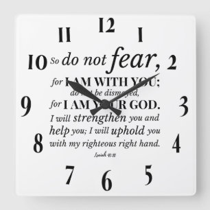 Horloge Carrée Verset biblique chrétienne inspirant