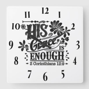 Horloge Carrée Verset biblique chrétienne inspirant