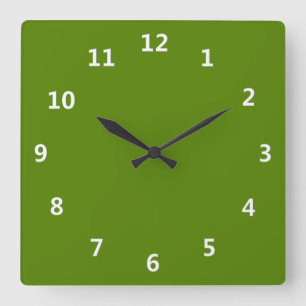 Horloge Carrée Vert Avocado solide