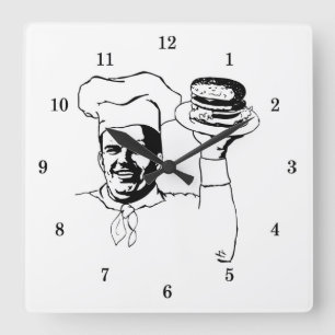 Horloge Carrée Very Cool Chef Wall Clock