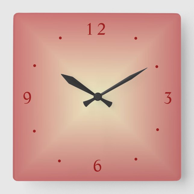 Horloge Carrée Vibrant Dusty Pink/lemon >Kitchen Clock (Recto)