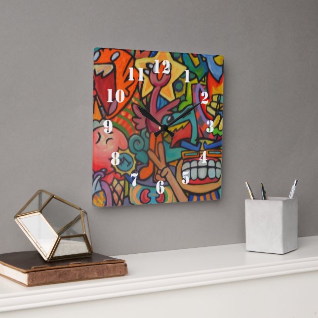Horloge Carrée Victory By Squid Fear City (Bureau)