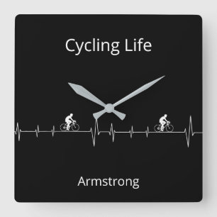 Horloge Carrée Vie cyclable, Heartbeat personnalisable
