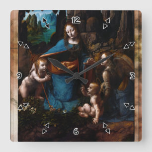 Horloge Carrée Vierge des rochers par Léonard de Vinci