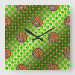 Horloge Carrée Vierge & Rat de Bois