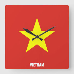 Horloge Carrée Vietnam Flag Dazzling Patriotic
