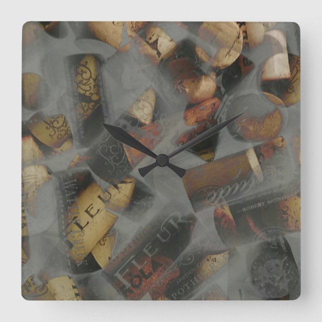 Horloge Carrée vin Cork (Recto)