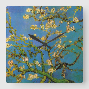 Horloge Carrée Vincent van Gogh - Arbre aux amandes en fleurs