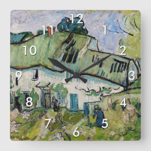 Horloge Carrée Vincent van Gogh - Ferme avec deux personnages