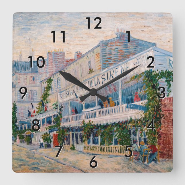 Horloge Carrée Vincent van Gogh - Le Restaurant de la Sirene (Recto)