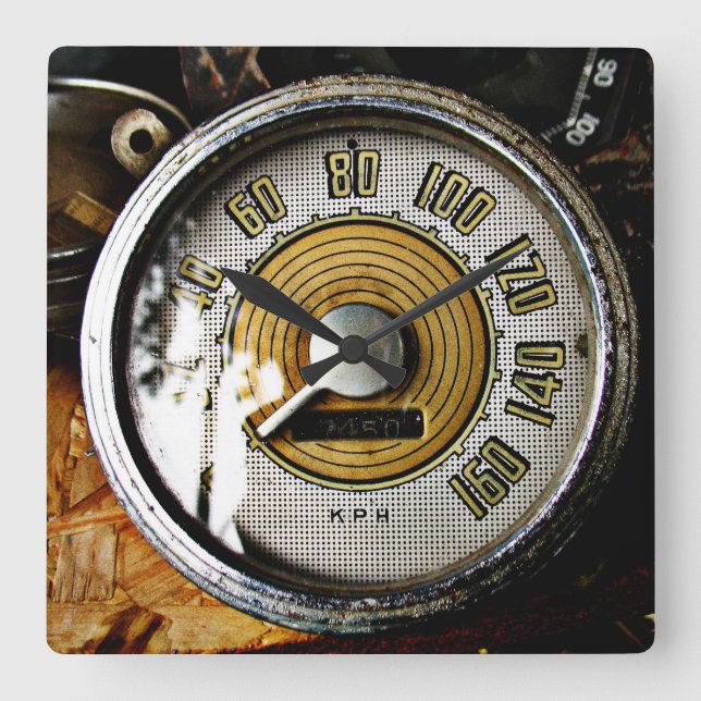 Horloge Carrée Vintage automobile (Recto)
