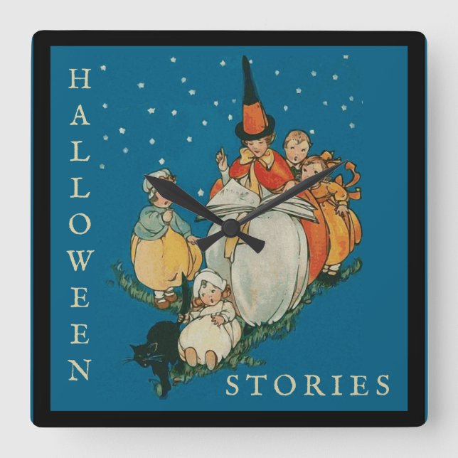 Horloge Carrée Vintage Halloween (Recto)