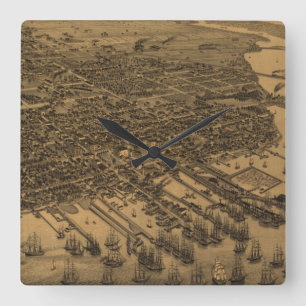 Horloge Carrée Vintage Pictorial