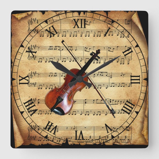 Horloge Carrée Violin (Recto)