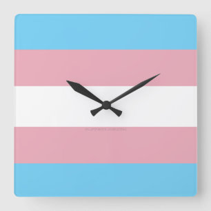 Horloge Carrée Visibilité du drapeau de fierté transgenre de Slip