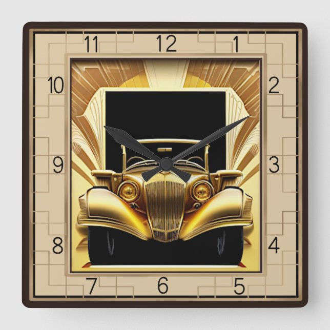 Horloge Carrée Voiture Art déco (Recto)