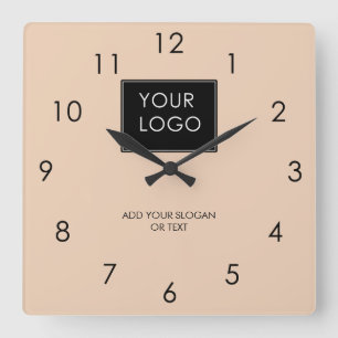 Horloge Carrée Votre Logo Ici Entreprise Entreprise Entreprise Be