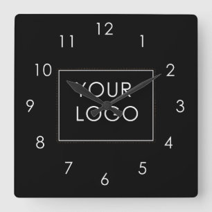 Horloge Carrée Votre logo ici Entreprise Entreprise Entreprise No