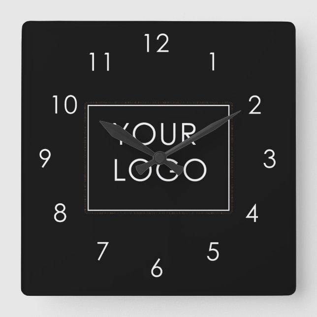 Horloge Carrée Votre logo ici Entreprise Entreprise Entreprise No (Recto)
