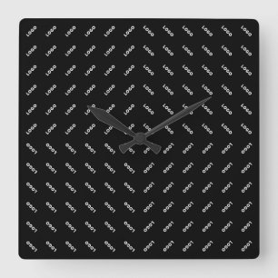 Horloge Carrée Votre logo ou image téléchargé   Patten moderne