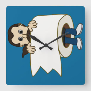 Horloge Carrée vous pouvez rouler dans vos toilettes