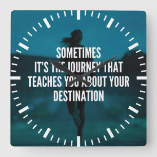 Horloge Carrée Voyage de conditionnement physique - Motivation de
