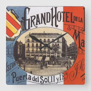 Horloge Carrée Voyage Vintage, Grand Hotel Paix, Madrid, Espagne
