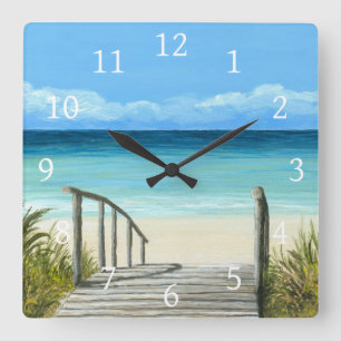 Horloge Carrée Vue sur la mer 147 plage sur l'océan