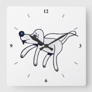 Horloge Carrée Walkies, Doggy.