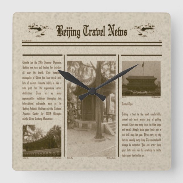 Horloge Carrée Wall Clock (Recto)