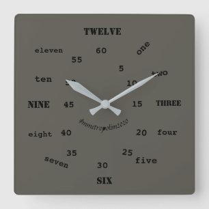 Horloge Carrée Wall Clock, acrylique, bY