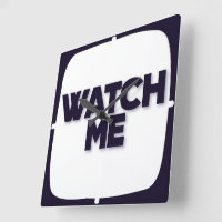 Wall Watch Carré acrylique 10.75" : REGARDEZ-MOI