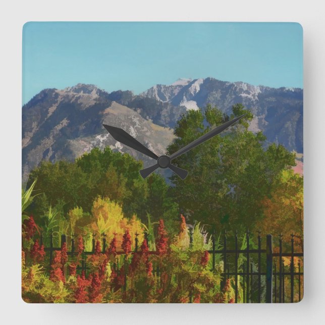 Horloge Carrée Wasatch Mountain Autumn In Utah (Recto)