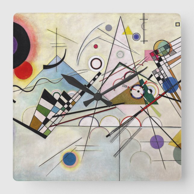 Horloge Carrée WASSILY KANDINSKY - Composition VIII (Recto)