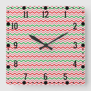 Horloge Carrée Watermelon Summer Zigzag Stripes Motif-56209