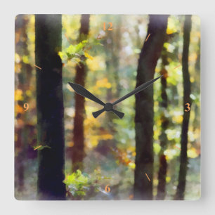 Horloge Carrée Watery Woods