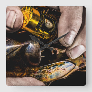 Horloge Carrée Whiskey Shot