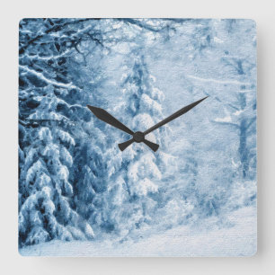 Horloge Carrée Whispers d'hiver