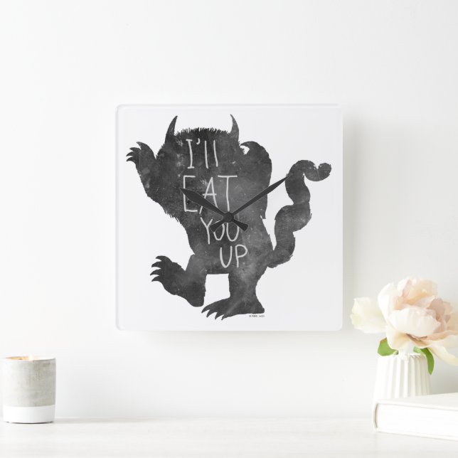 Horloge Carrée Wild Thing | Je vais vous manger (Maison)