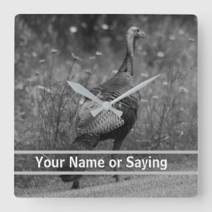Horloge Carrée Wild Turkey B&W photo