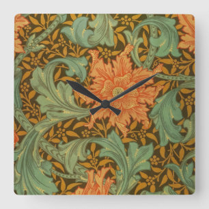 Horloge Carrée William Morris Motif monumental Art nouveau
